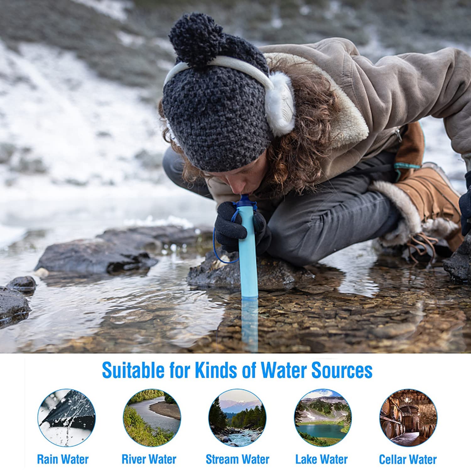 Outdoor Wasserfilter - Tragbarer Survival Filter Straw Für Camping & Wandern