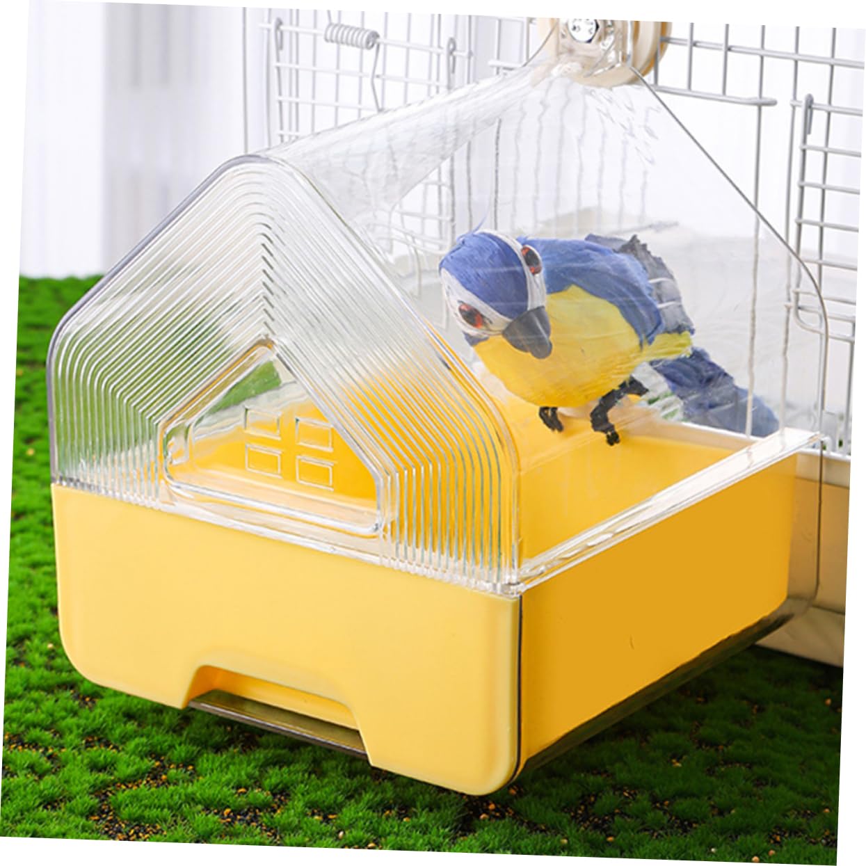 TOYANDONA Bain pour Oiseaux de Compagnie à Tiroir et Suspendu 2 Pièces