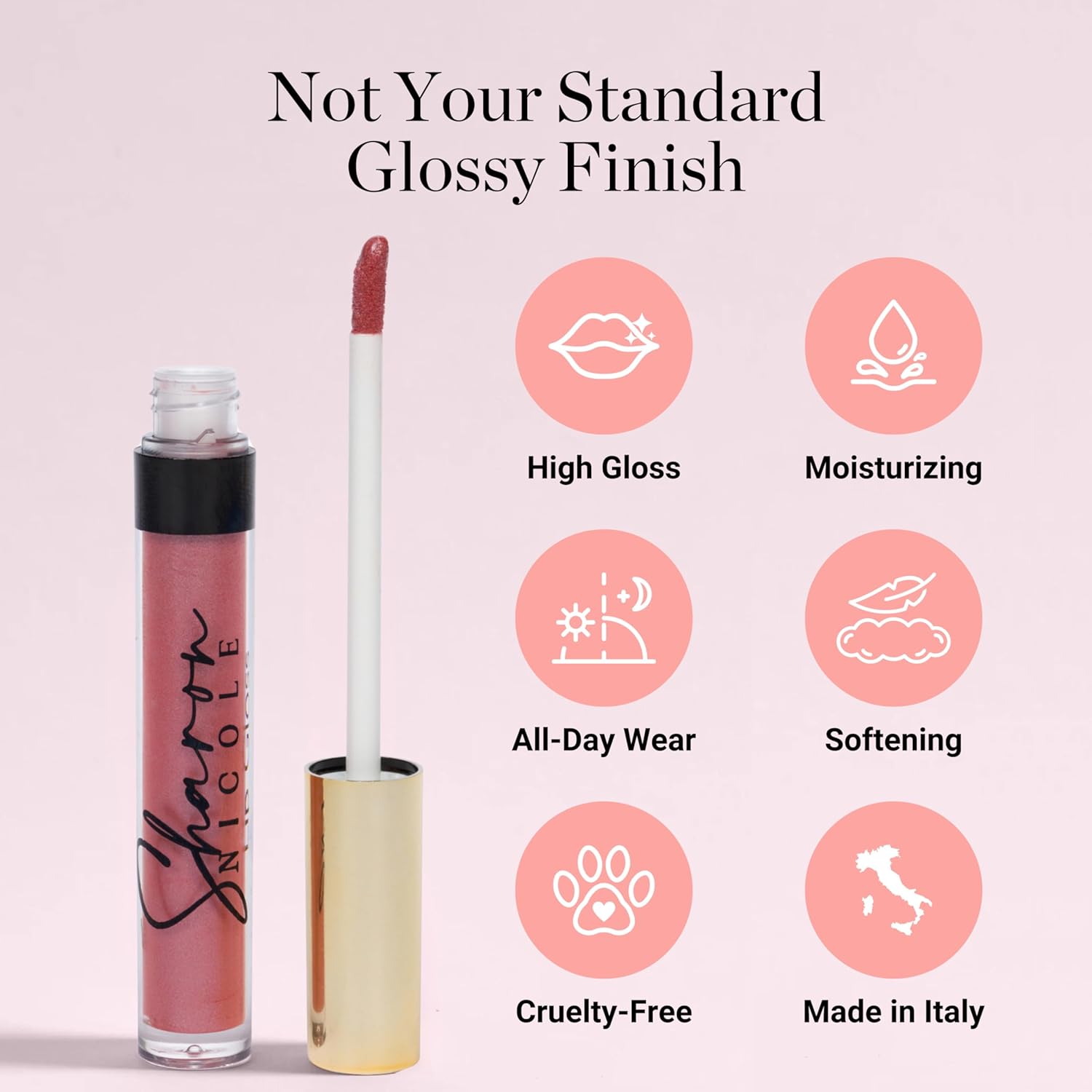 Sharon Nicole Red High Gloss, Long Lasting, Moisturizing Lip Gloss | Provides All Day Comfort & Wear | Cruelty Free | Beauty Made in Italy Shade Hot Sex