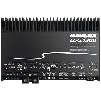 AudioControl LC-5.1300 High-Power 3/5-Channel 1300W Class D Car Audio Amplifier with AccuBASS, High Fidelity, Line-Level RCA & Speaker Level Inputs, High/Low/Band Pass Crossovers, Subsonic Filter
