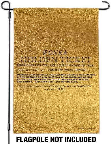 Miniatura 5 de Willy Wonka y la fábrica de chocolate Golden Ticket Garden Yard Flag