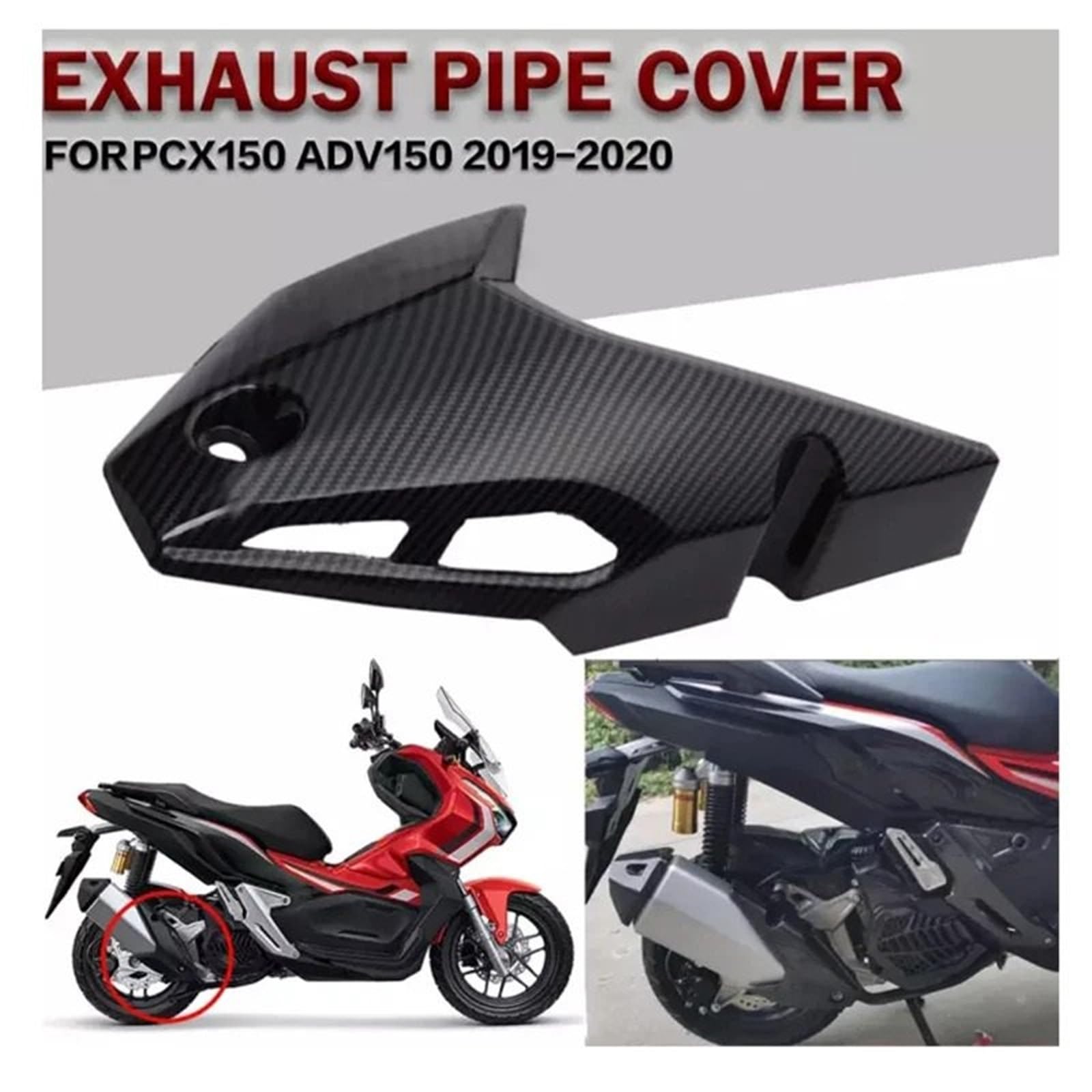 Escudo térmico de Escape Compatible con Honda ADV150 2019-2020. 2 piezas de silenciador tubo escape, protector protección térmica, cubierta protectora del puerto