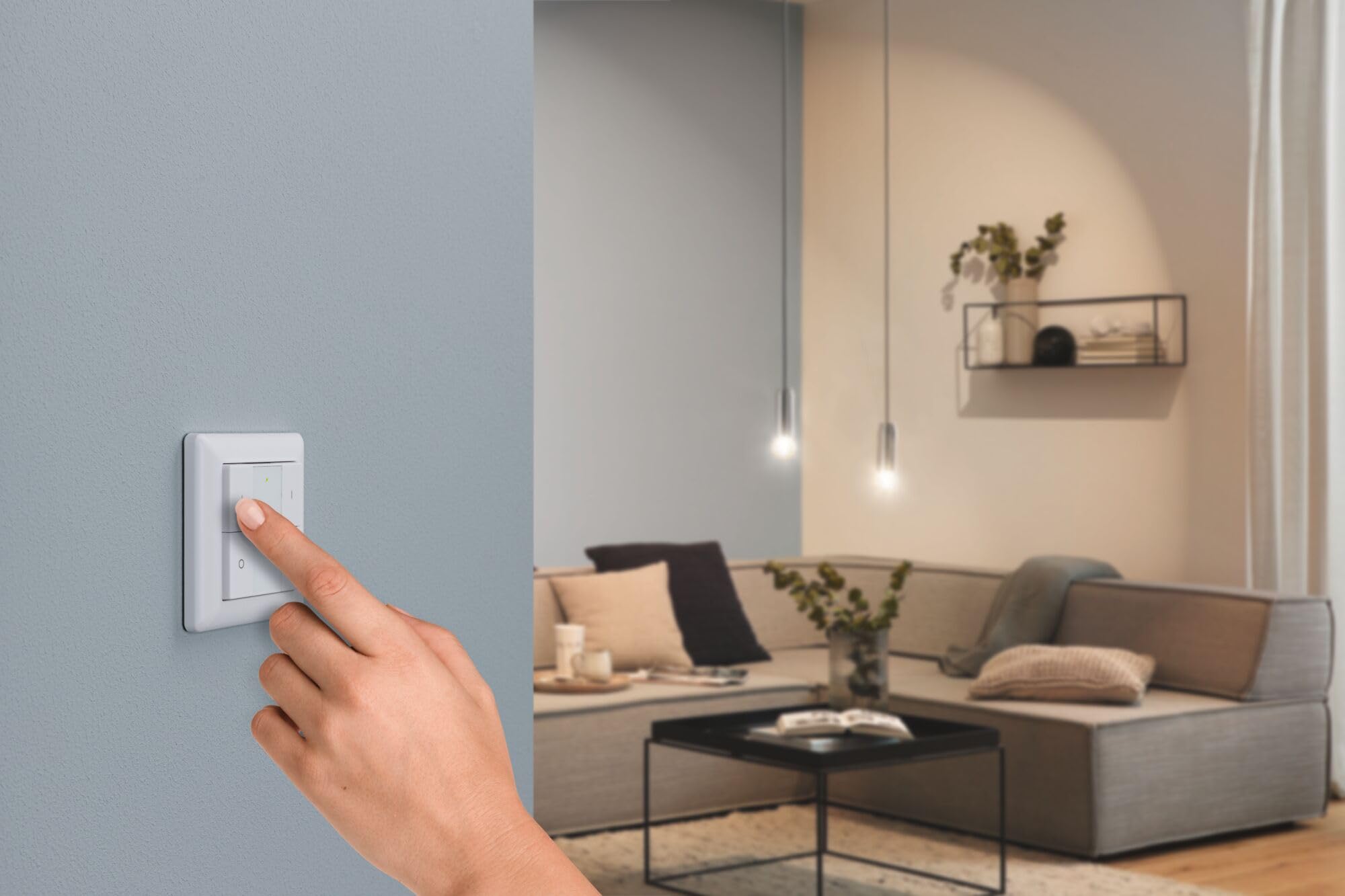 Paulmann 50134 Smart Home Zigbee Interruptor de pared On/Off/Dimm Blanco Control Plástico