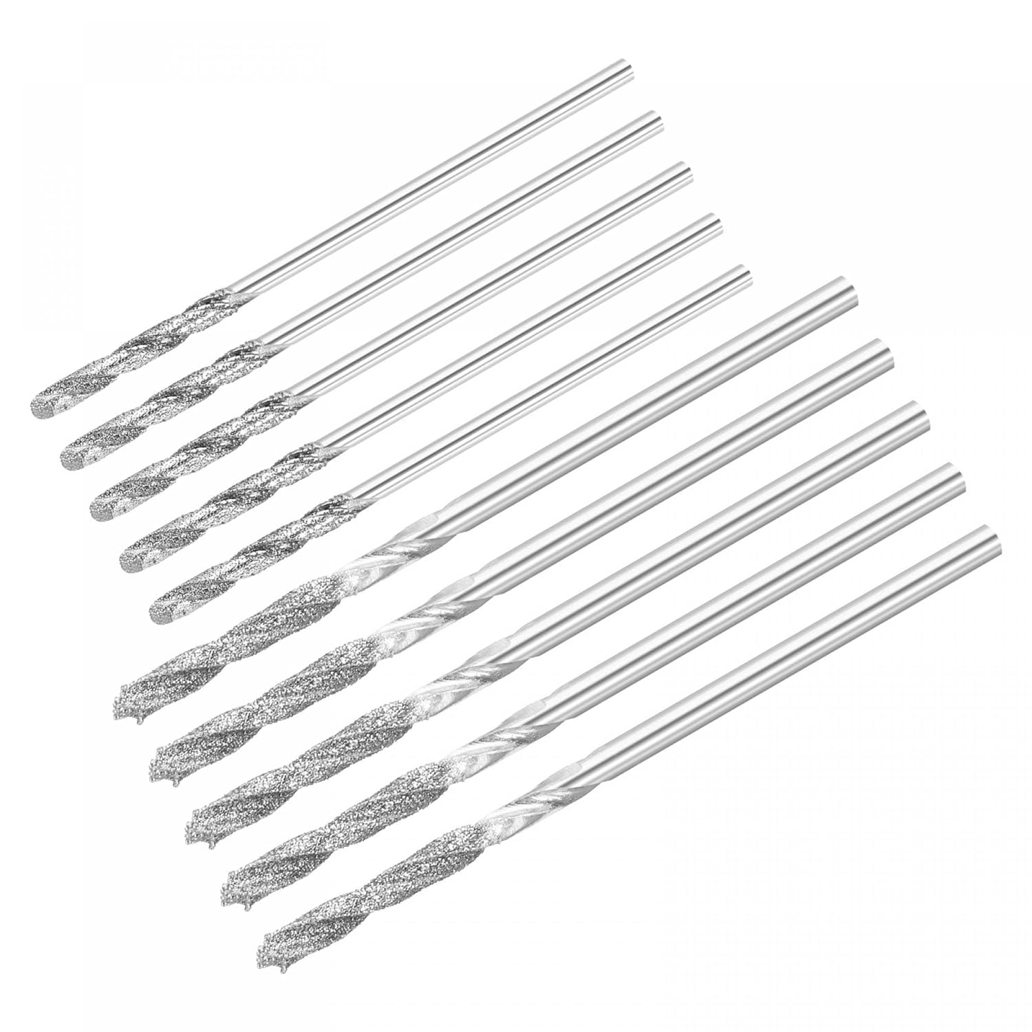 uxcell 10Pcs 1.7mm 2.1mm Diamond Twist Drill Bits High Speed Steel for