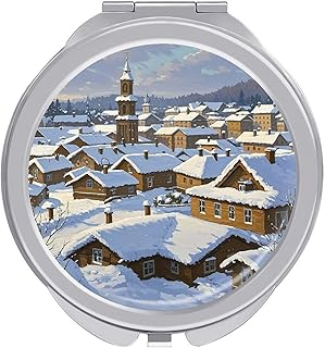 Portable Folding Travel Makeup Mirror, Snow C...