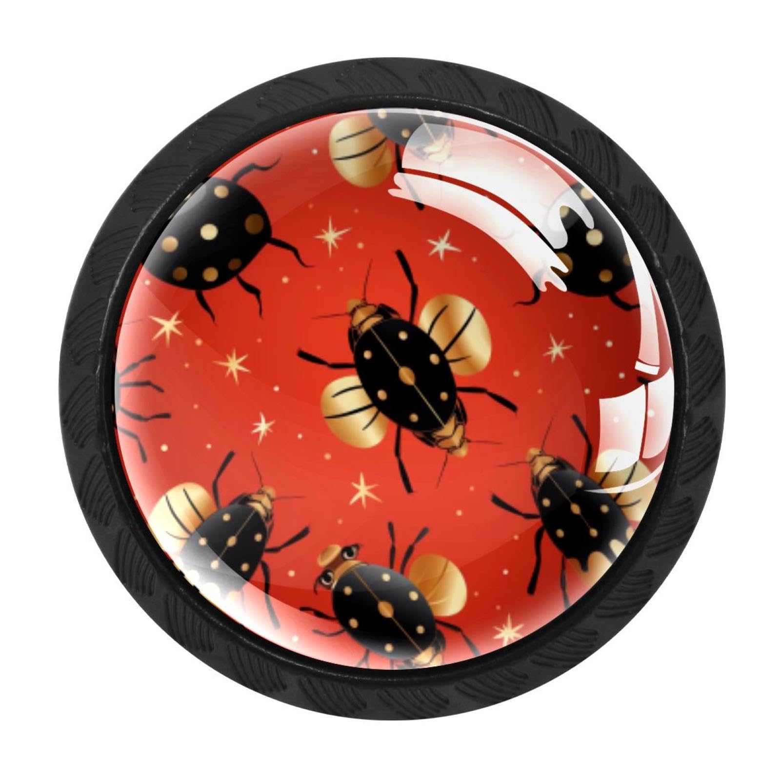 CHENZZZZ 4 Pack Ladybird Kitchen Cabinet Knobs Drawer Knobs Door Dresser Handles for Personalized Gifts Great for Any Occasion