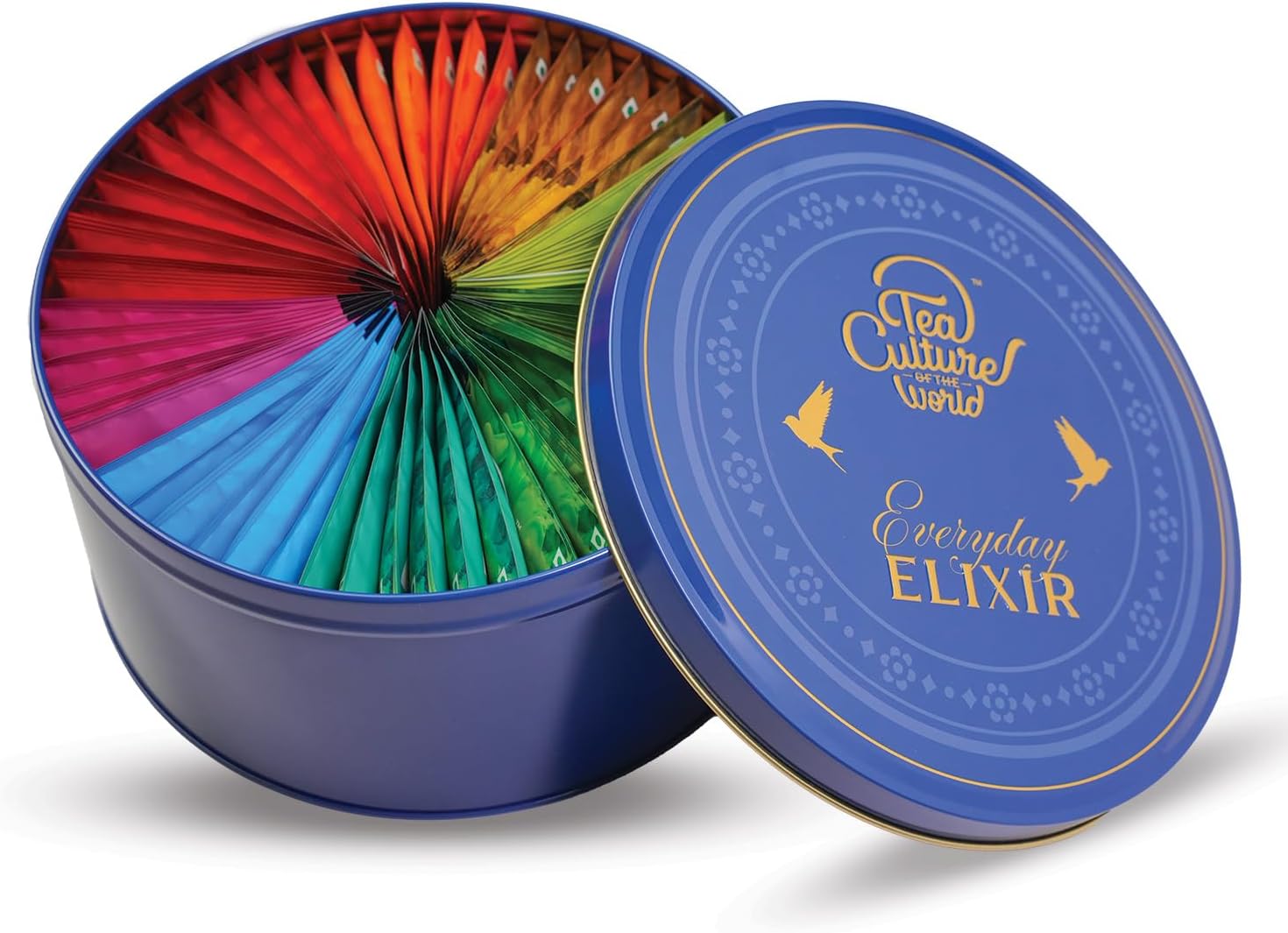 Tea Culture of the World Everyday Elixir Assorted Tea Gift Box | 10 Exotic Flavors | 60 Tea Bags | Nilgiri, Mint, Green, Detox, Tulsi, Lemon Honey, Kahwa & More