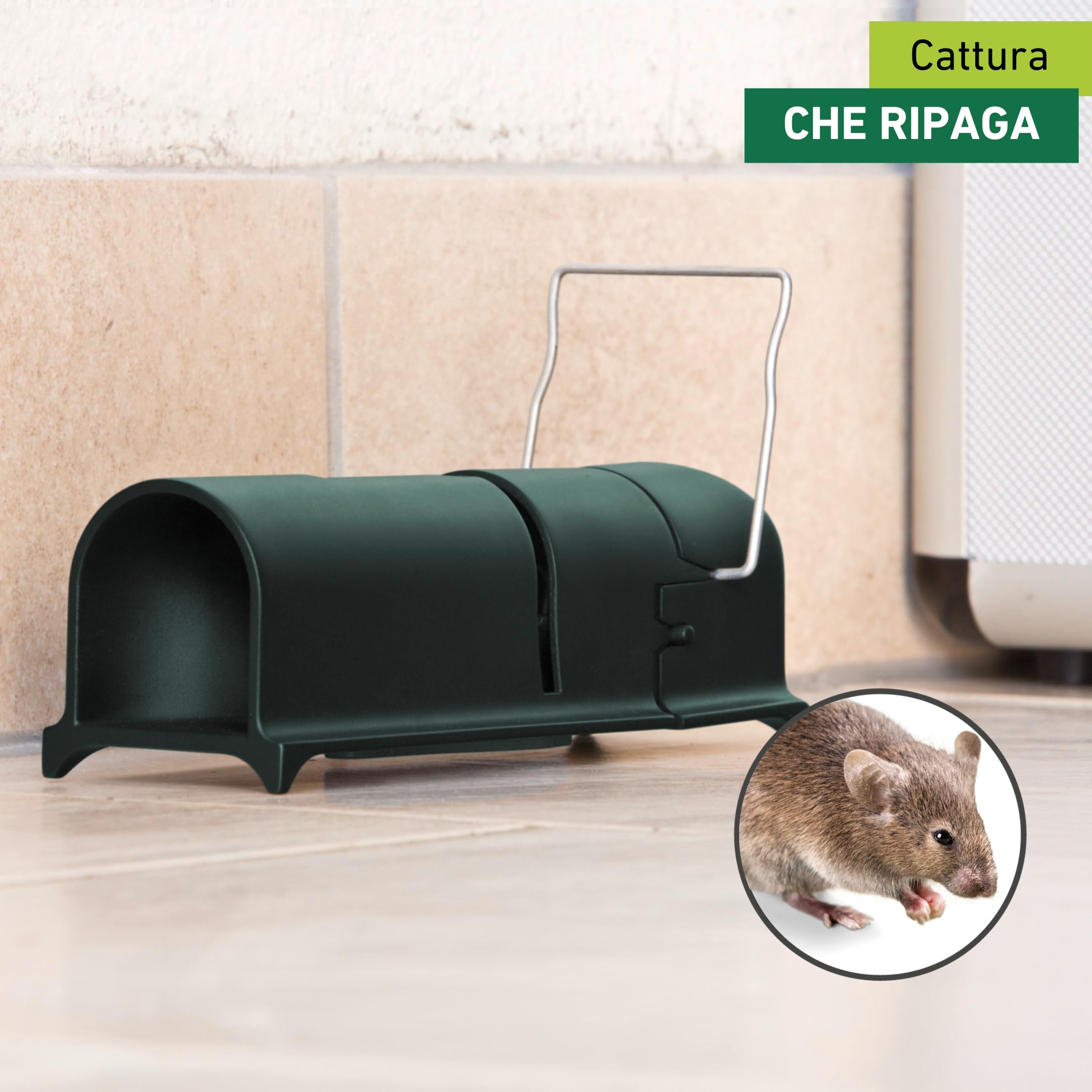 Windhager Trappola per Topi Secret Catch, Trappola ad Impatto discreto con Speciale attrattivo, Trappola a Scatto Senza Contatto visivo, Riutilizzabile, 05055