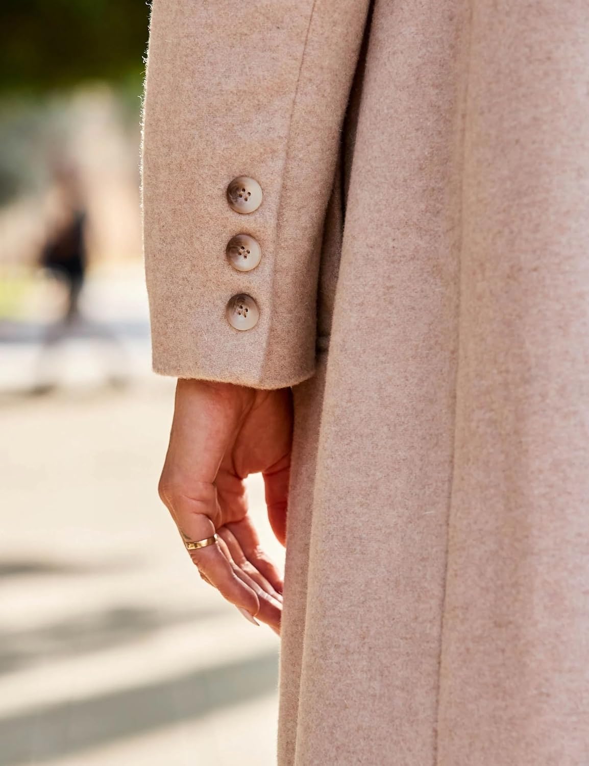 IDEALSANXUN Womens Long Wool Coats Fall Winter Single Breasted Trench Coat Dressy Jackets Peacoat - Image 5