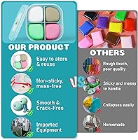 Vista 2 de Arcilla de modelado de secado al aire para niños - Aventura en el océano, kit de arcilla de 12 cajas con 4 herramientas y tutoriales, suave kit