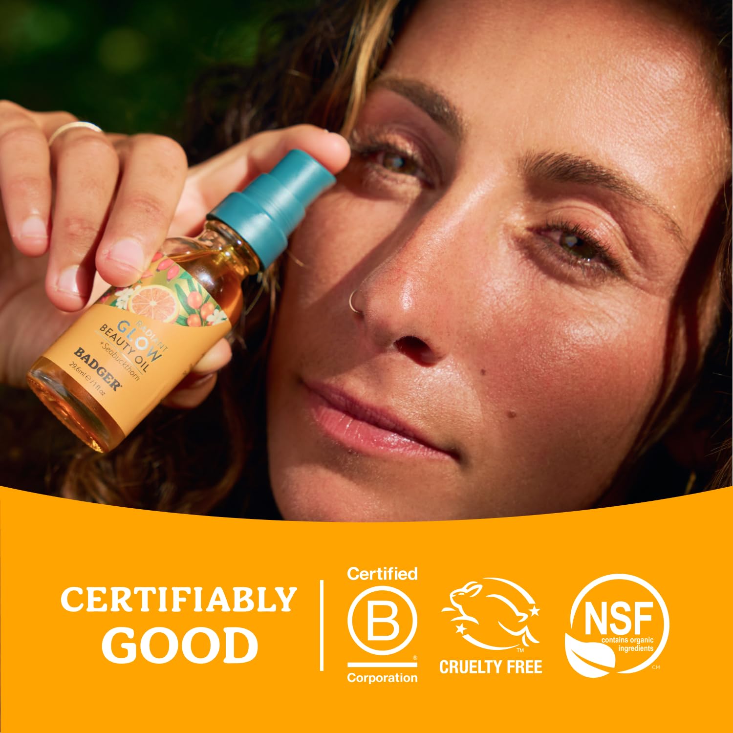 Badger Seabuckthorn Face Oil, Organic Face Moisturizer for Women & Men, Nourishing & Soothing Organic Jojoba, Baobab & Vitamin E Oil, Vegan Antioxidant Rich Facial Oil, 1 fl oz Glass Bottle - Image 8