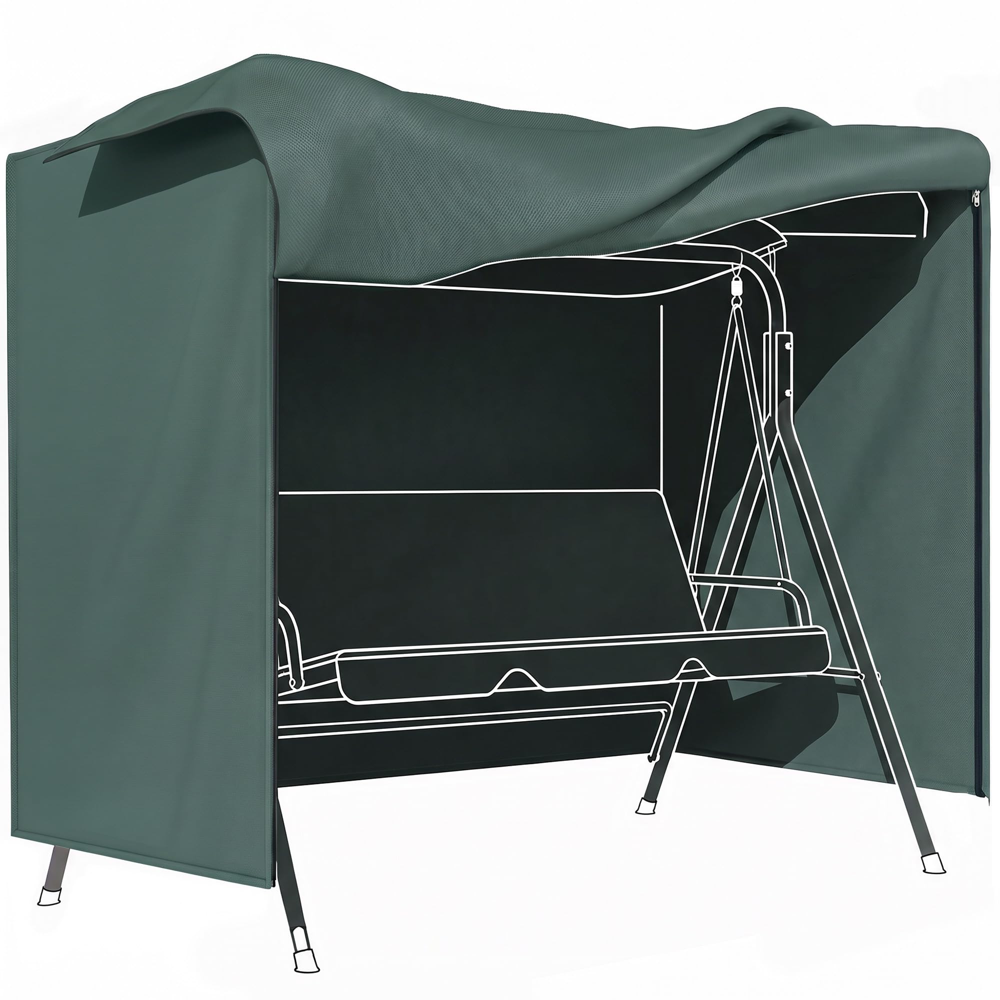 Outsunny 600D Oxford Patio Swing Chair Cover - Deep Green