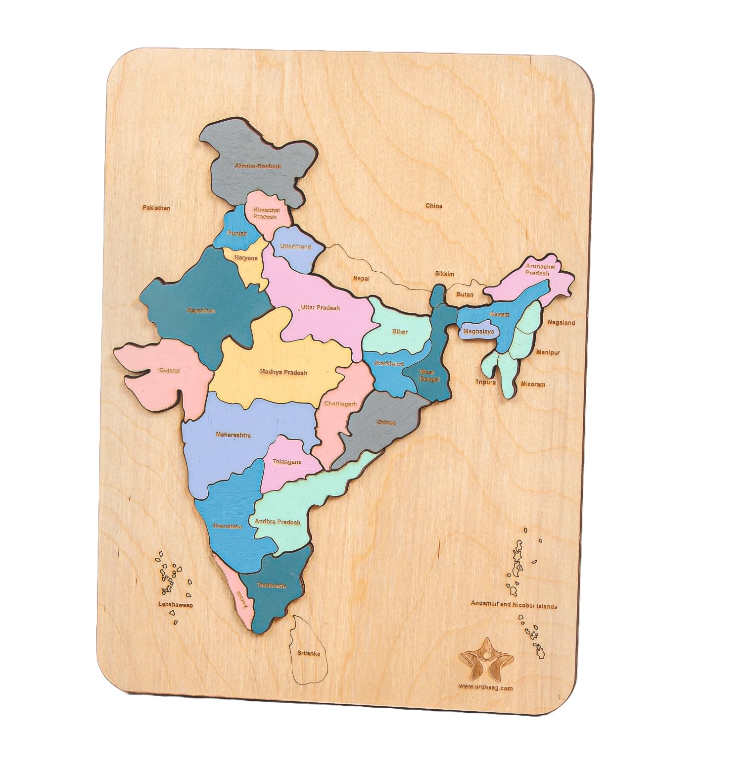 Wooden Puzzle for Kids 3+ Years | Montessori Geography Learning Toy | Educational India Map with States | Wooden Puzzle Board (India MAP)-image-5