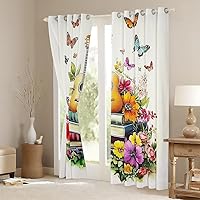 Vista 84 de Erosebridal Cortinas opacas de moda de los años 90, 30 % a 50 % para dormitorio, cortina de ventana con cinta de radio retro, tratamientos de Negro