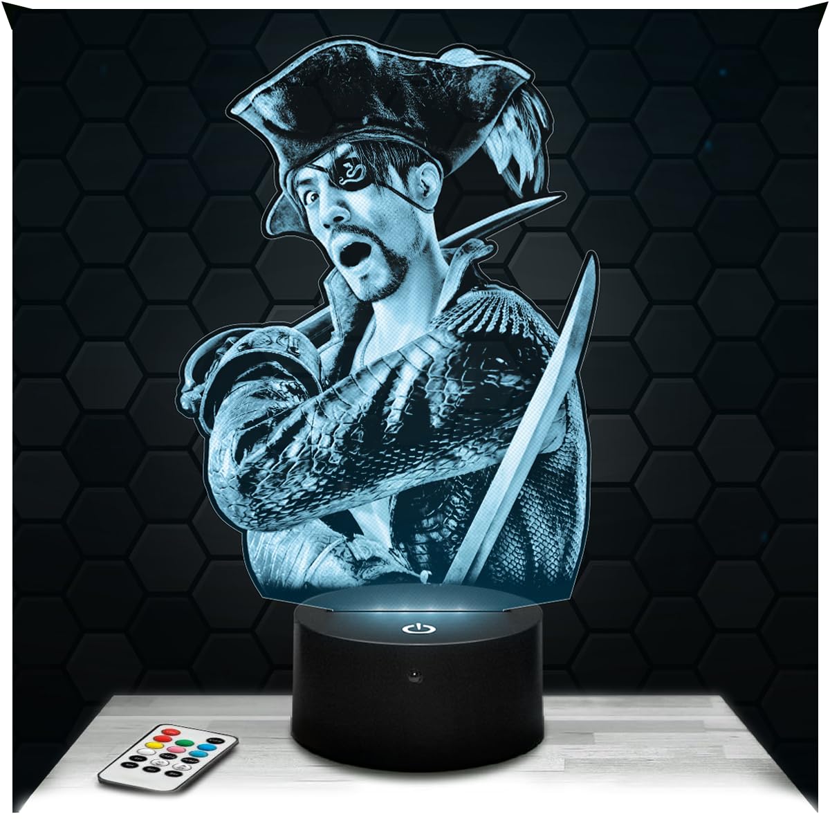 Lampephoto.fr - 3D Lamp L. a Dragon Pirate Yakuza, Video Game Geek Gift for Men, Gamer, Touch LED Night Light, 3D Hologram Effect, Christmas Birthday Gift Idea for Men and Women, Bedroom โ image 1