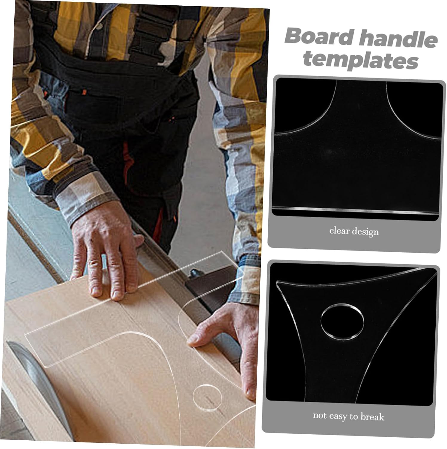 Luxshiny Cutting Board Template Acrylic Router Stencil Charcuterie Board Handle Making Craft Template