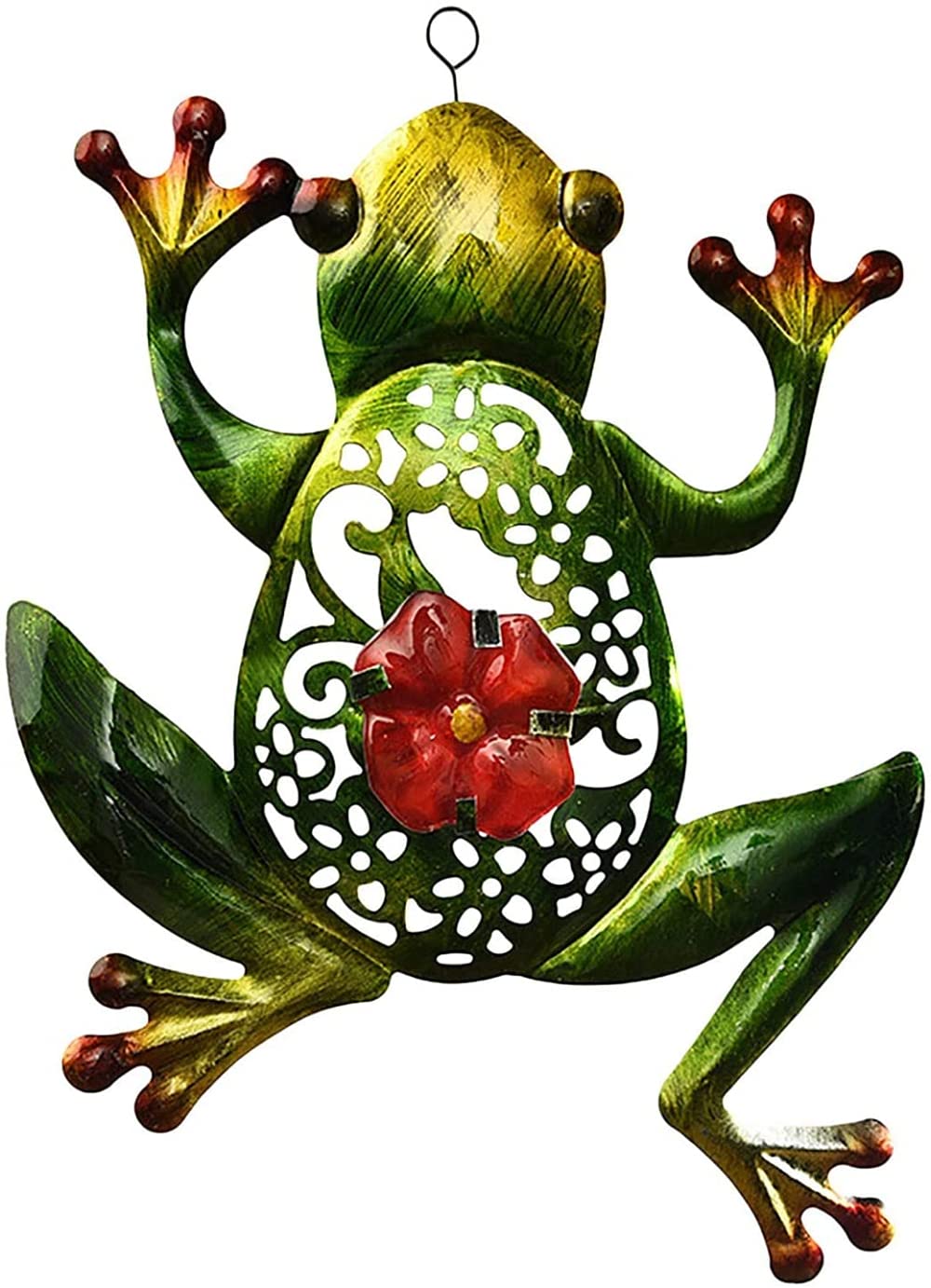 Garneck Decorazione Da Parete In Metallo A Forma Di Rana | Statua Per Esterni E Giardino | Multicolore 22,7x14,1 Cm - 5