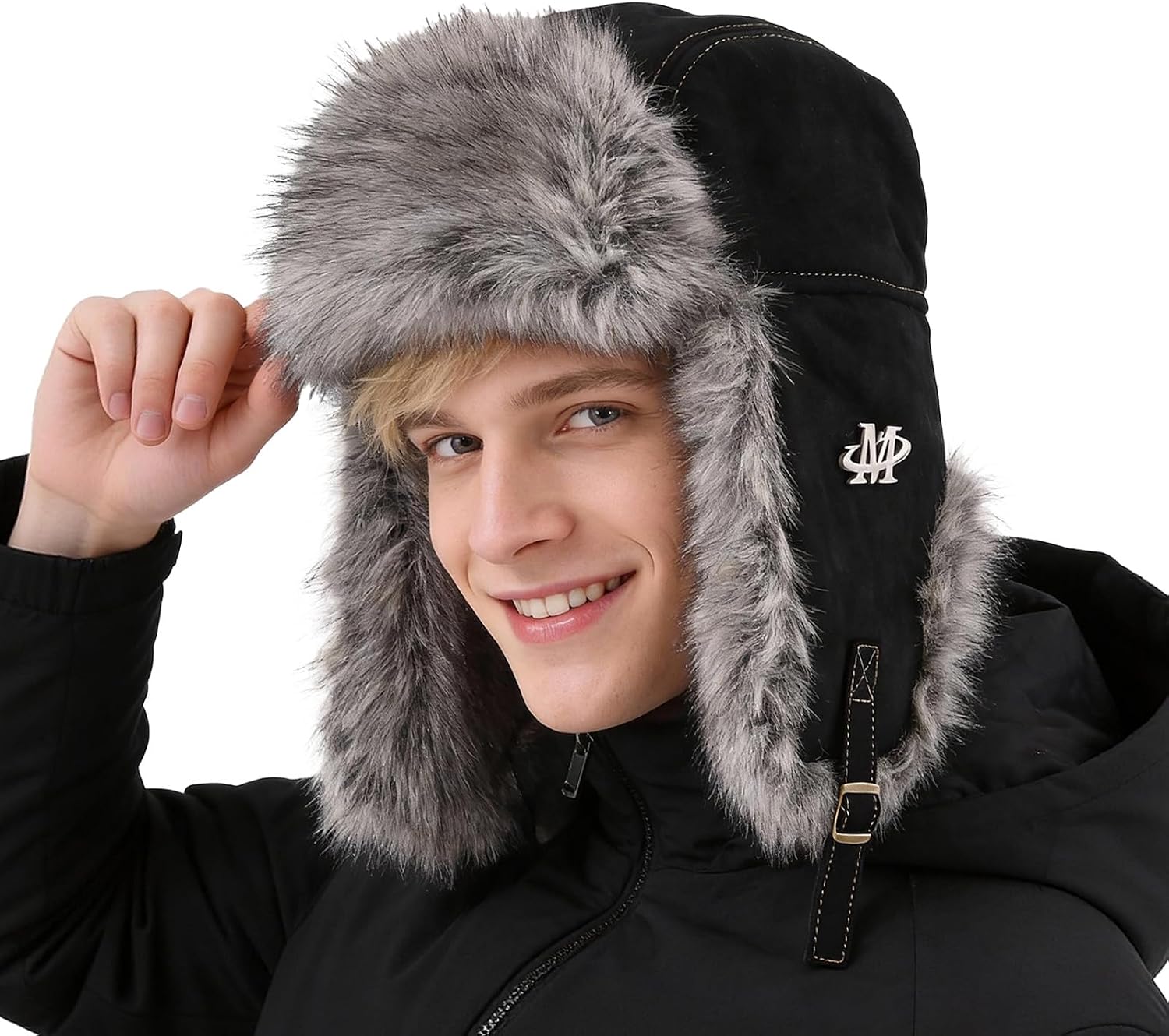 Trapper Winter Hats for Women Men with Faux Fur Ear Flaps Windproof Trooper Hat Ushanka Cold Weather Snow Ski Cap