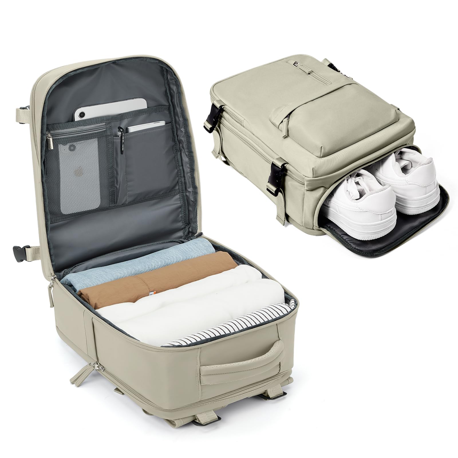 BJLFS Borse da Cabina per Ryanair 40×20×25 Bagaglio a Mano Easyjet 45×36×20 Borsa Zaino da Viaggio, Zaino da trekking,Zaino Casual per laptop da 14 pollici per scuola