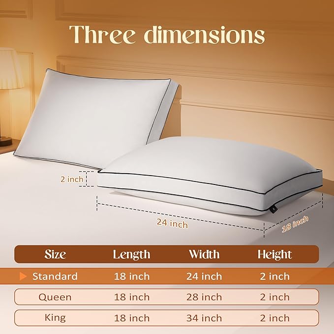 Set 2 Almohadas Plumas y Fibra Standard 18x24 Pulgadas miniatura 2