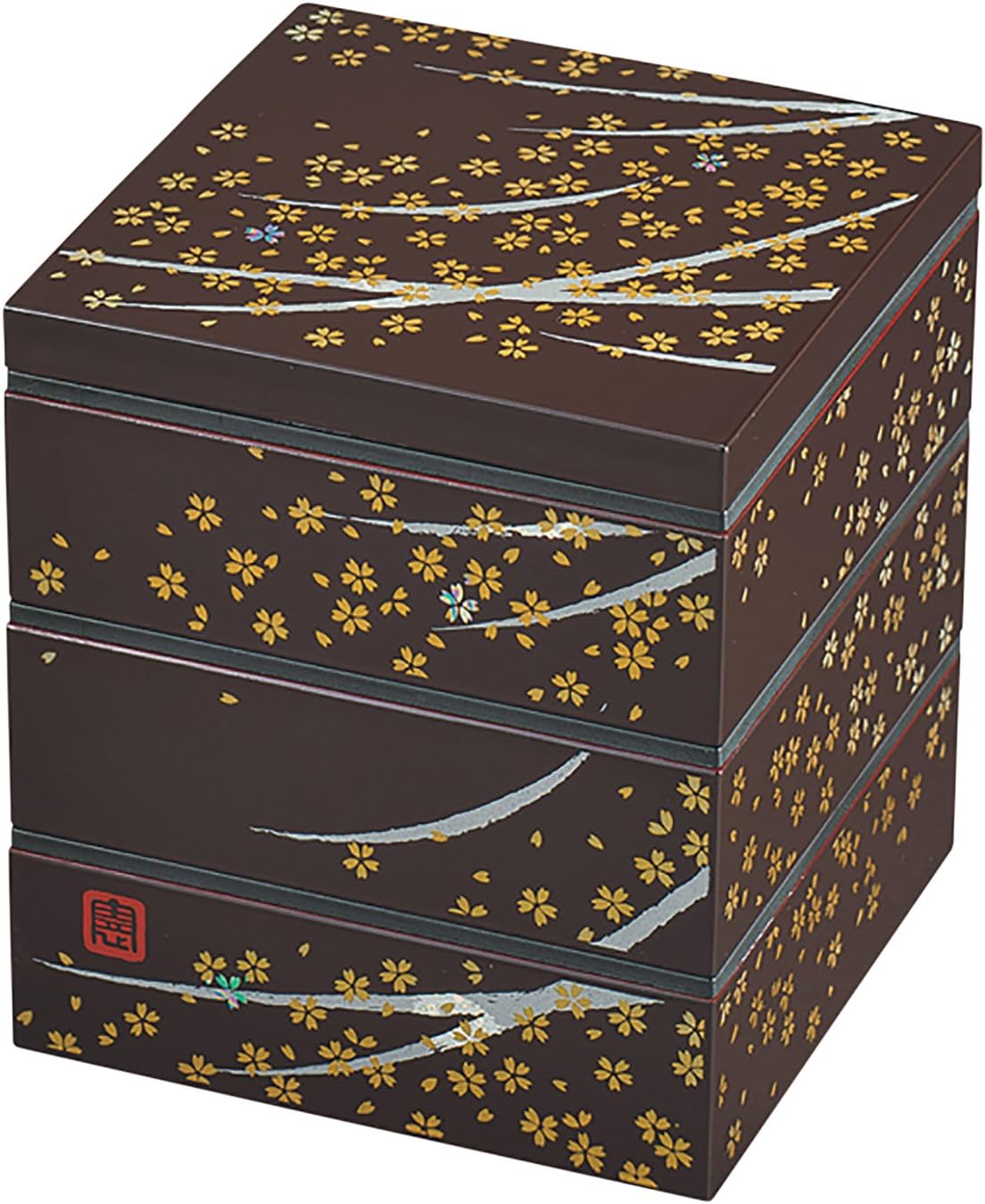 Yamanaka Paint M16220-2 Haruka 3-Tier Square Heavy 5.0 (with Tapper) Storage