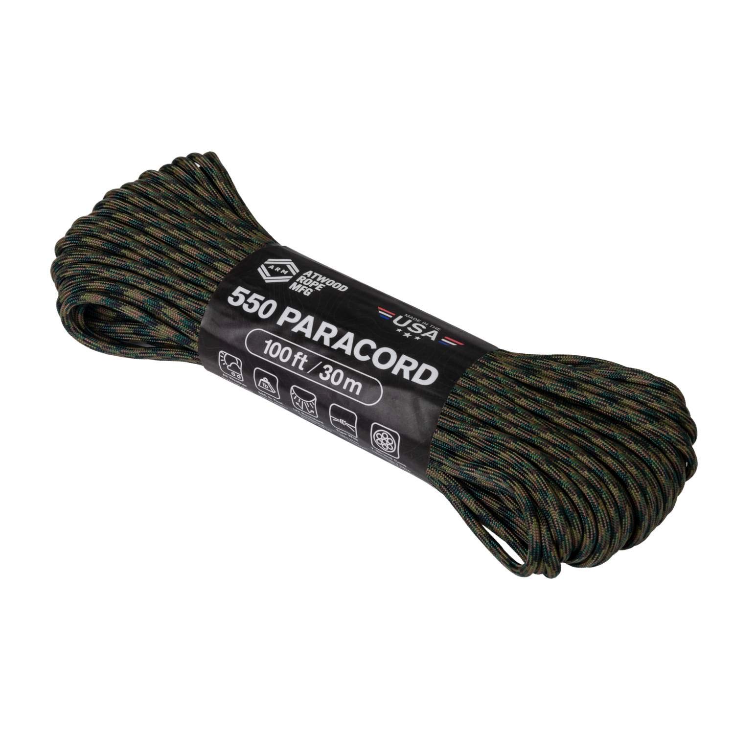 Atwood Rope 100ft 550 Paracord Woodland