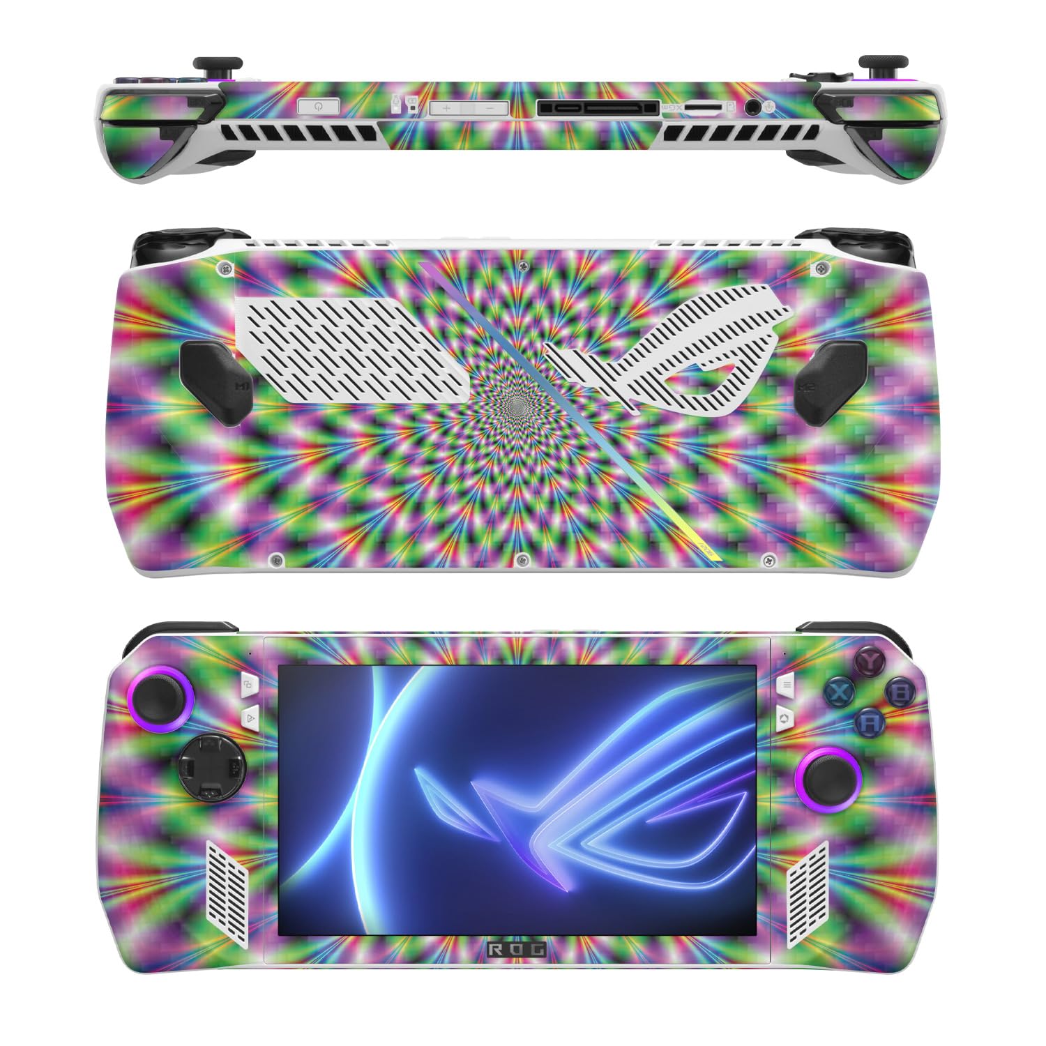 MightySkins Carbon Fiber Skin Compatible with Asus ROG Ally - Hypnosis | Protective, Durable Textured Carbon Fiber Finish | Easy to Apply, Remove, and Change Styles