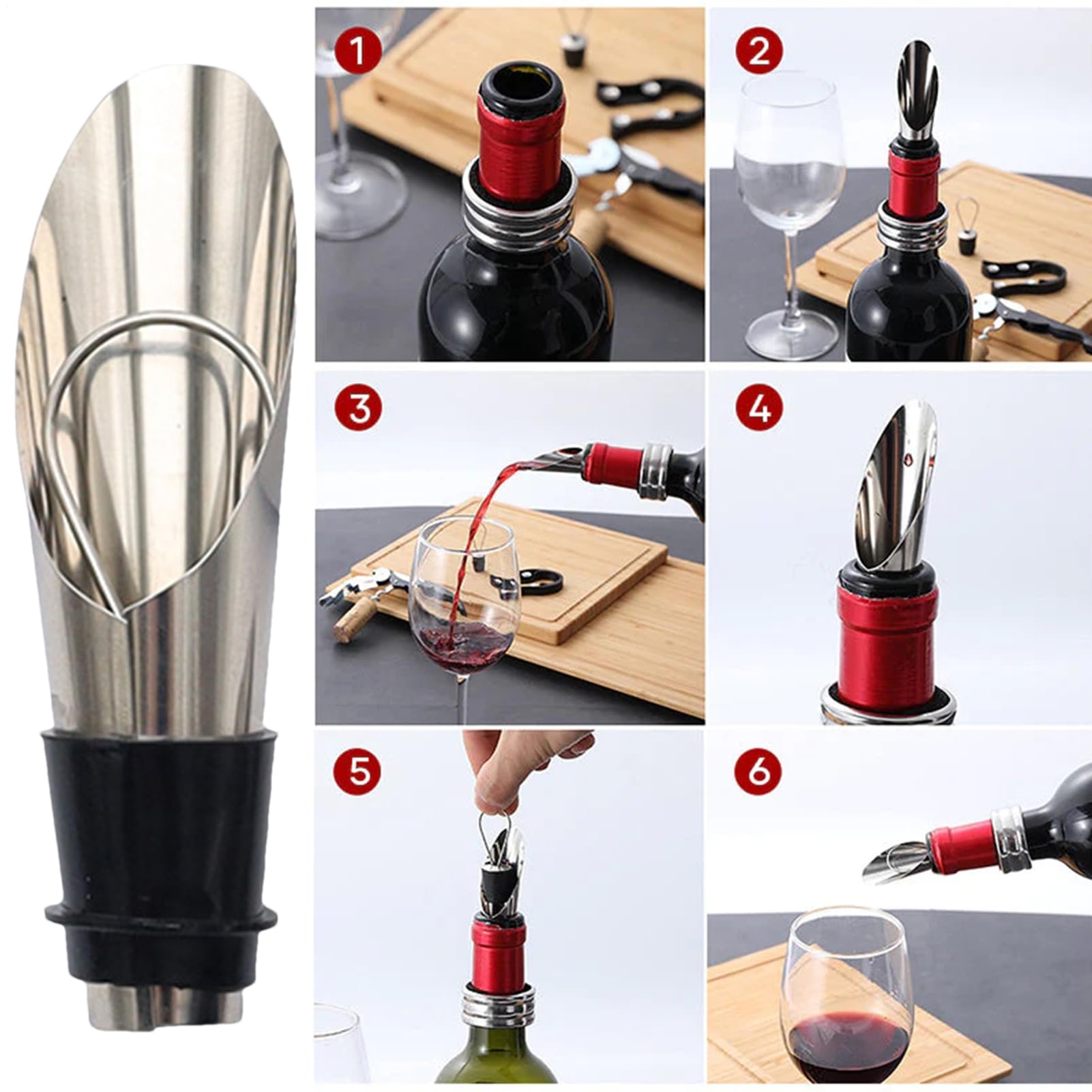 Stainless Wine Stopper Pourer – 2 Pack Bottle Disc Set, Easy Flow Beverage Tool, Leak Resistant Seal | Cocktail Wine Bar Accessories For Home Entertaining Dinner Parties Kitchen Drinks Use