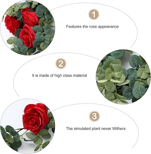 Miniatura 4 de ifundom 1 colgante de corona para el día de San Valentín, hojas artificiales, decoración de seda falsa, diseño colgante, guirnalda de hiedra,