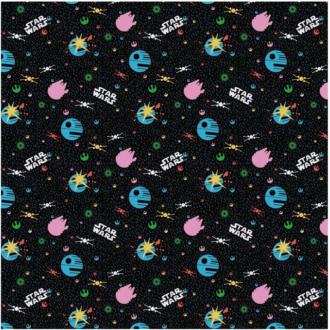 2 Yards Quilting Cotton for Sewing – Star Wars - Paper Galactic Battle - 100% Cotton - Soft, Decorative Material - Pre-Cut 44-45 Inches Wide x 2 Yards - by Camelot Fabrics