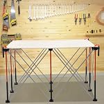 VEVOR Portable Folding Workstand, 4.15 x 4.15 ft Collapsible Workbench, 3500 lbs Weight Capacity, No Assembly Foldable Work Stand with Storage Bag, Table Top NOT Included, for Garage Workshop Outdoor