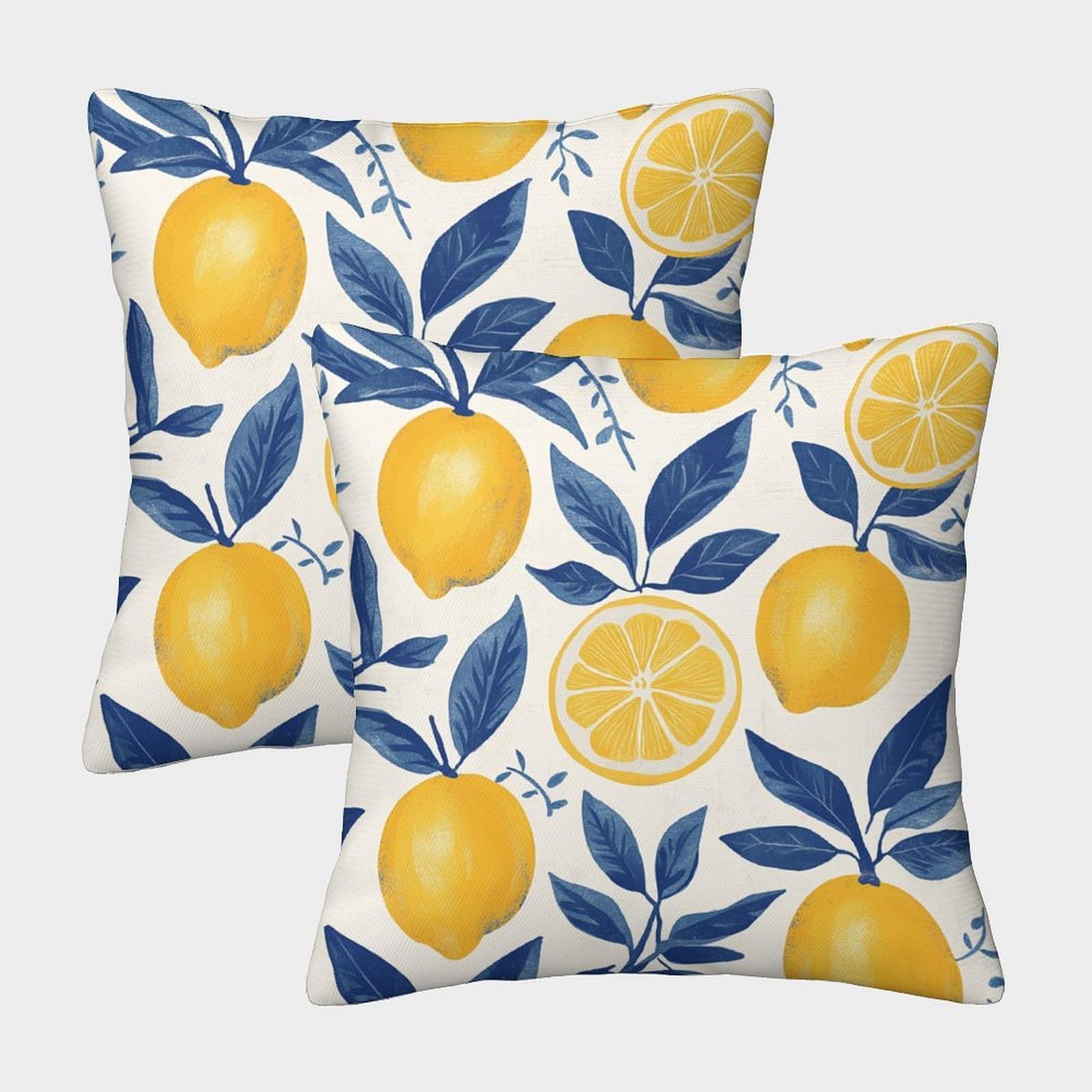 FELASBUID Lemon Pillow Cases 2 Pack Cozy Pillowcases Interesting Cushion Cover Polyester Decorative for Couch Livingroom 40x40cm