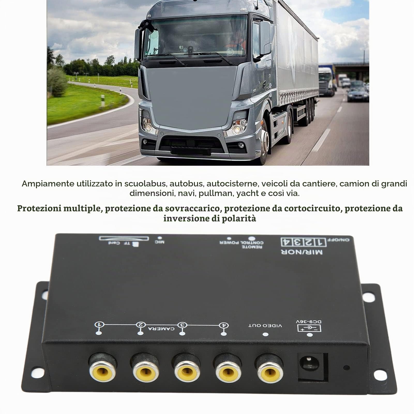 DVR Mobile per Auto a 4 Canali, DC 12V/24V 720P HD Kit Videoregistratore MDVR per Veicoli Mobili per Auto con Telecomando, Videoregistratore Digitale per Veicoli per Autobus