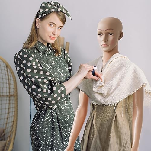 Miniatura 7 de Maniquí de ropa femenina Maniquí de cuerpo completo Soporte de forma de ropa de 69 pulgadas brazo giratorio desmontable con base de metal utilizado