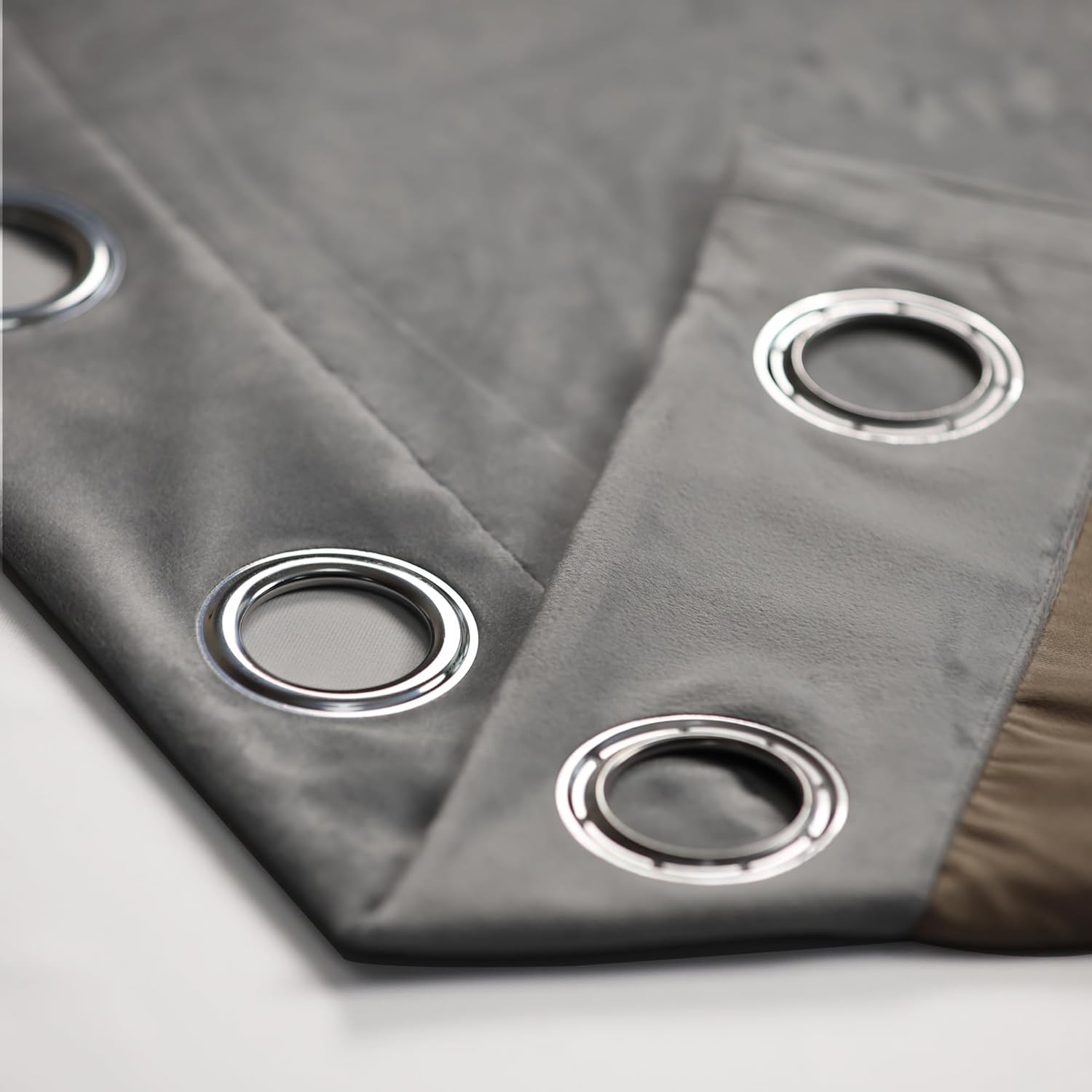 INLINAS 52W x 84L Inch Velvet Blackout Curtain - Luxurious Softness with Light Control, Thermal Insulated, Noise Reduction, Energy Saving Set of 2 Panels, Silver Grey