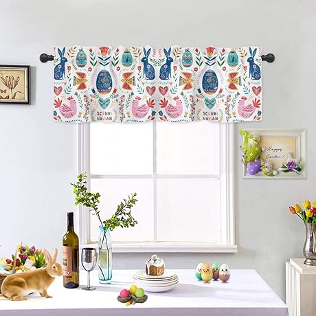 Easter Festival Spring Holiday Window Curtain Valance
