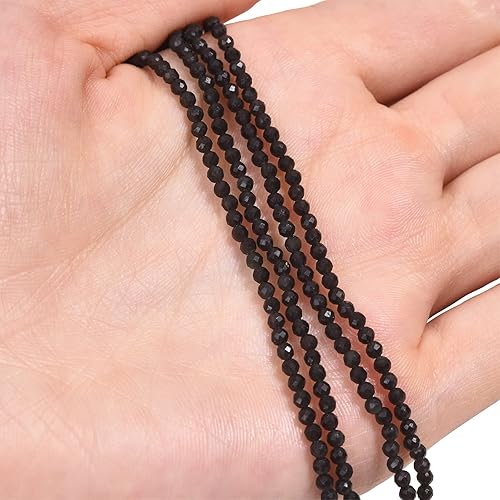 Miniatura 4 de LiQunSweet - Cuentas de obsidiana natural de 0.079in con piedras preciosas facetadas redondas de cristal de energía para hacer joyas de bricolaje