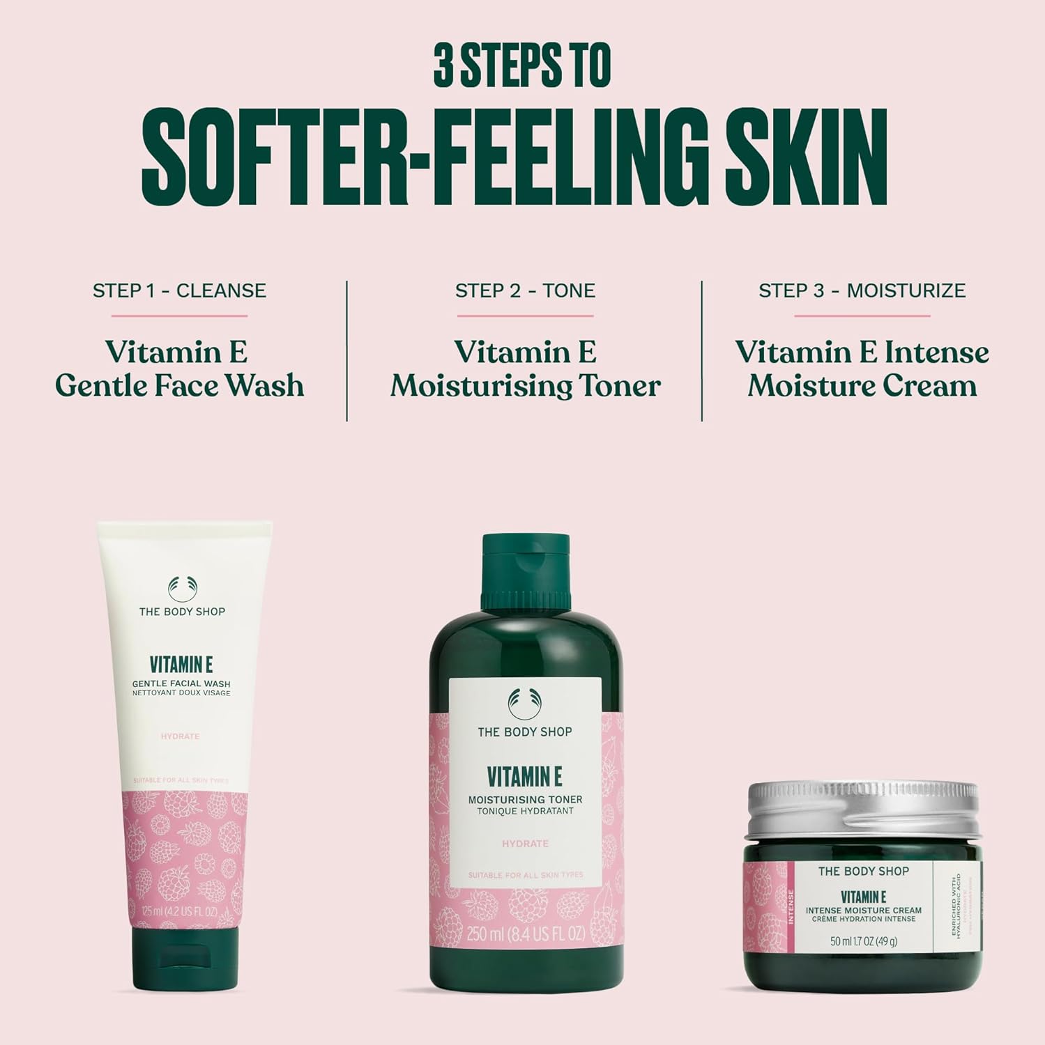 The Body Shop Vitamin E Intense Moisturizer, For Dry Skin, with Hyaluronic Acid, 72Hr Hydration, Vegan, 1.7 Oz
