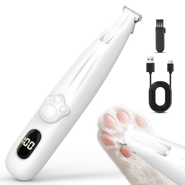 Recortadora de Patas para Perros y Gatos,Cortapelos Silencioso con LED