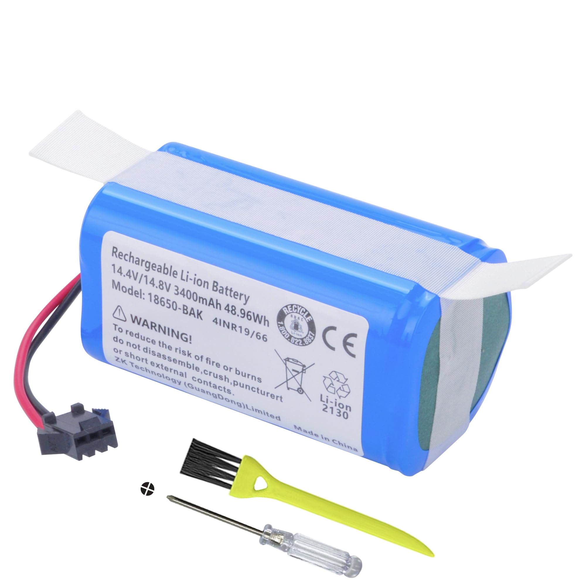 Battery for Ionvac SmartClean 2000, X586 X500 Simum 7 T8 V300 X583 V6 X580 Simum 8 X580R S6, Coredy R750-1600Pa, Amarey A800 A900 PN: Tesvor SUN-INTE-172 Vacuum Cleaners 14.4V 3400mAh
