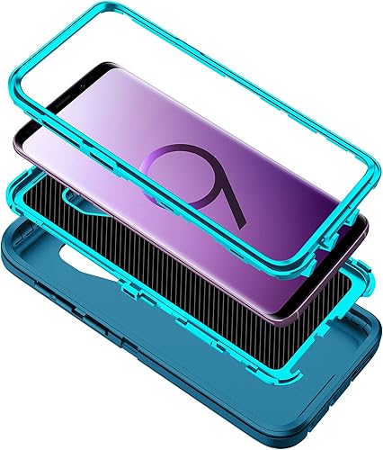 Miniatura 7 de Regsun Funda para Galaxy S9 Plus, protección de cuerpo completo de 3 capas a prueba de golpes sin protector de pantalla Funda rígida resistente de