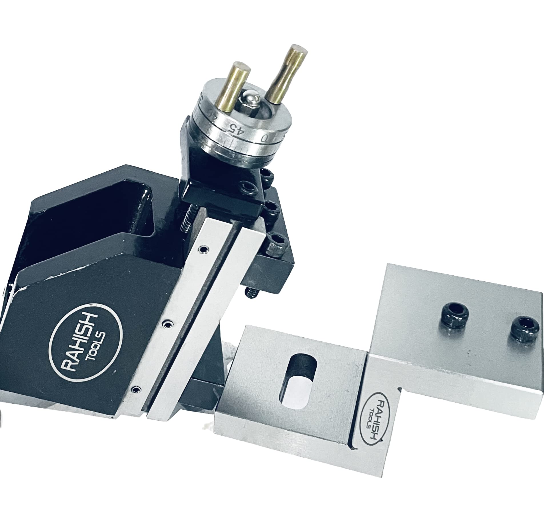 RAHISH TOOLS Mini Vertical Slide (90mm x 50mm) with Caste Iron Z Type Angle Plate to Mount Mini Vertical Milling Slide for instant Milling Operation on Lathe Machine