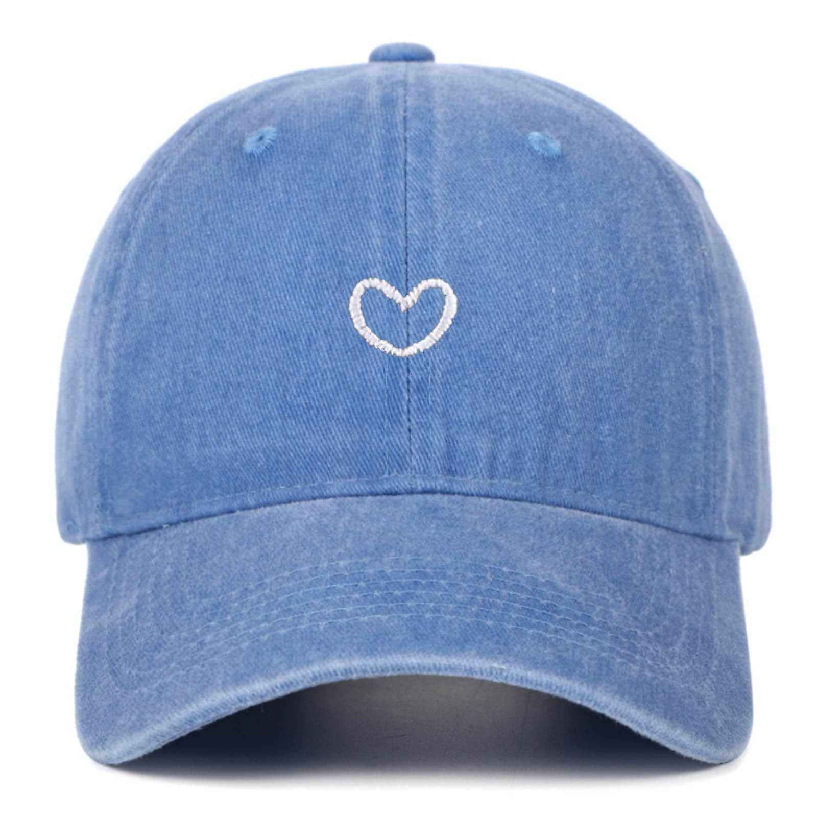 Generisch Casquette de baseball pour femme avec motif cœur brodé - Casquette réglable en coton - Pour le sport, l'été, l'extérieur - Pour les voyages, les festivals, la protection solaire