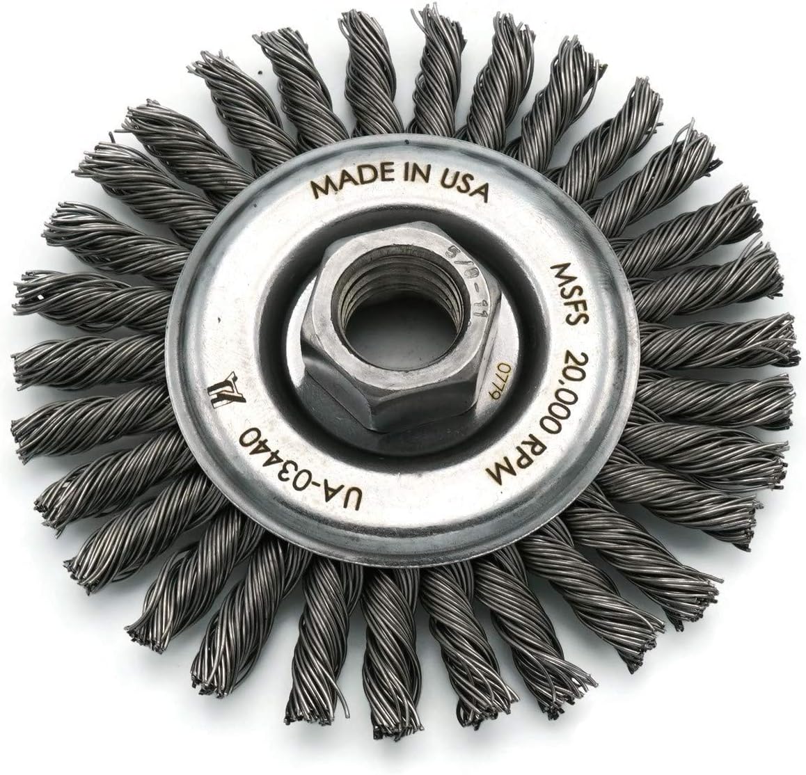 United Abrasives- SAIT Knot and Crimped Wire Wheels (5, 4" x .014" x 5/8"-11 Stainless Steel Regular)