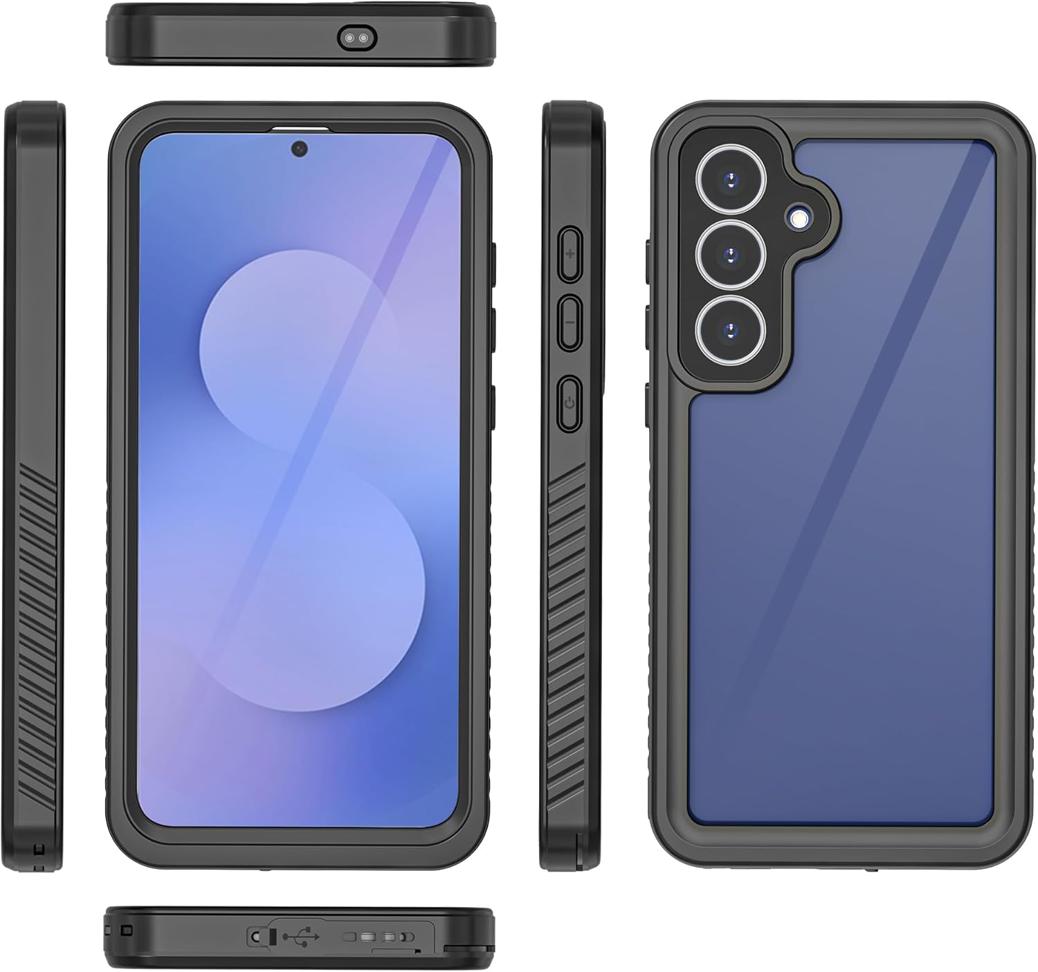 Compatible with Samsung Galaxy S25 FE Waterproof Case, Outdoor Sports IP68 Waterproof Dustproof Snowproof Underwater Full Body Case with Screen Protector Shockproof Case (Black)