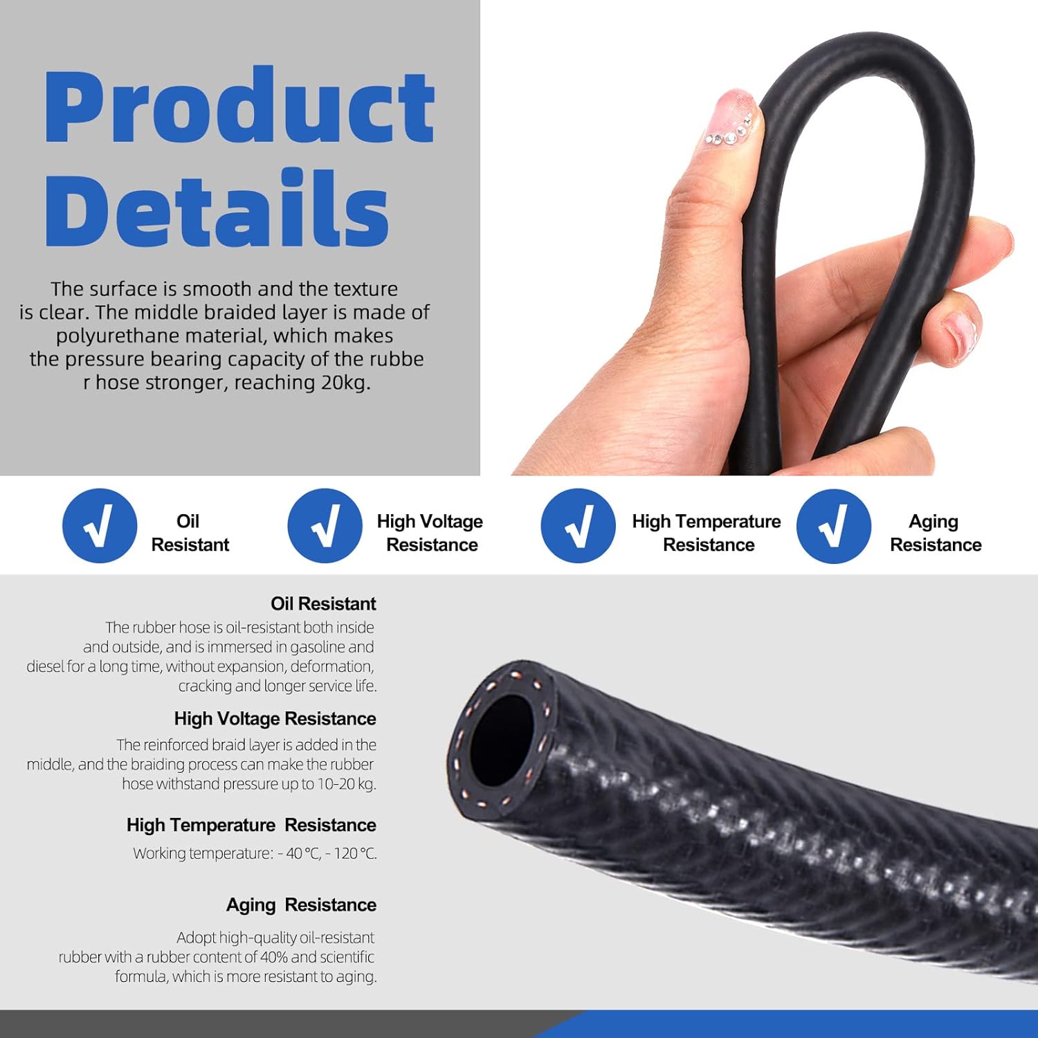 Glarks 15Pcs 5/16"(8mm) ID Fuel Line Set, 2 Meter / 6 Feet Fuel Line Hose and Fuel Filters with 1/2" ID Fuel Hose Clamps Kit for Most Small Engines Lawnmower Generator Tractor Snow Machine