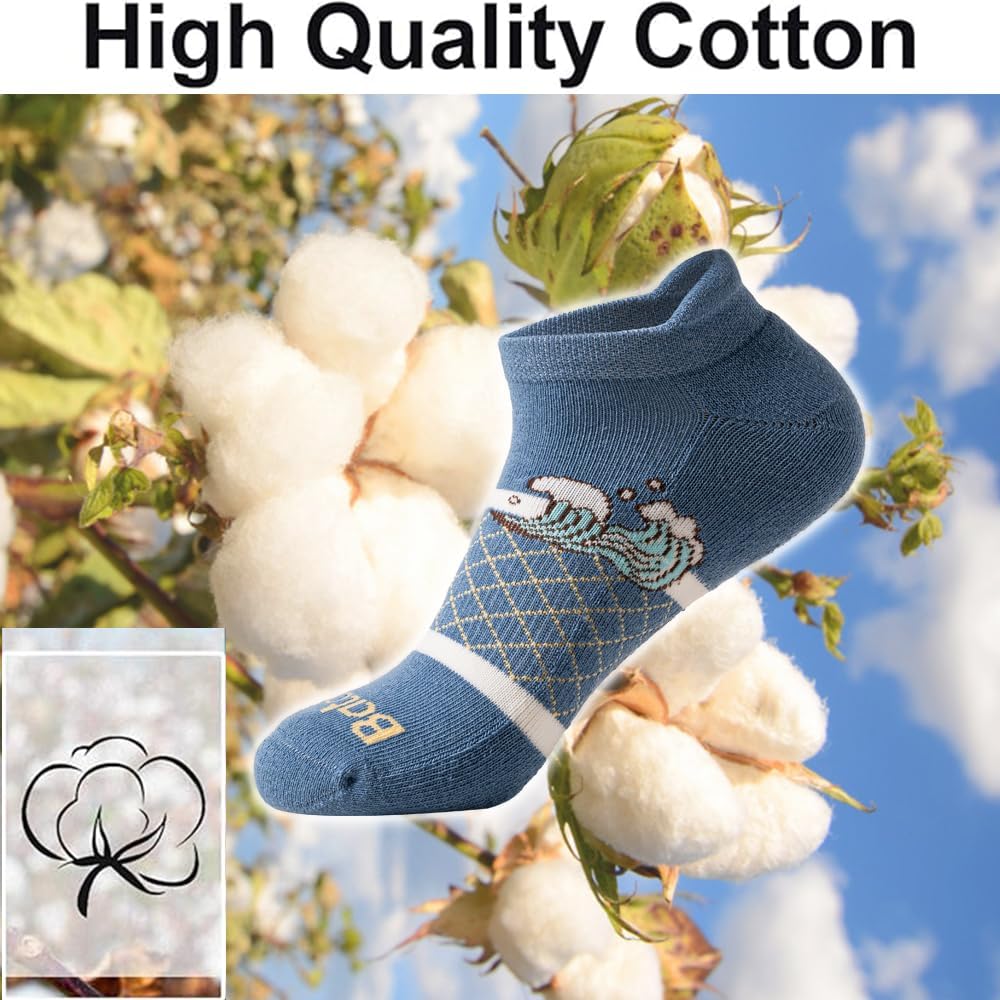 Womens Dopamine Color Ankle Socks 6 Pairs Running Athletic Cushioned Sole Socks With Tab - Image 5