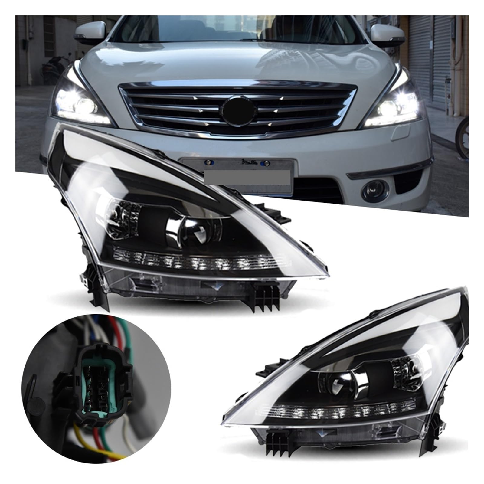 Lampada Fanale Posteriore Faro Per Teana Fari A LED 2009-2012 Altima Testa Della Lampada Car Styling DRL per il Segnale Lente Del Proiettore Accessori Auto Anteriore(Headlight)