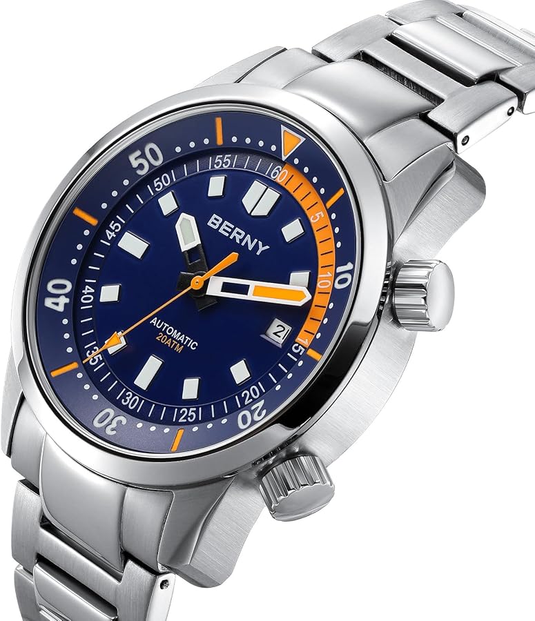 Amazon.co.jp: BERNY ダイバーズウォッチ 腕時計 メンズ メンズ 自動