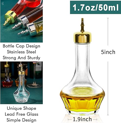 Miniatura 2 de SuproBarware Bitters - Juego de 2 botellas de vidrio con tapa Dasher de 1.7 onzas, herramienta profesional de barra para cóctel, ideal para barman